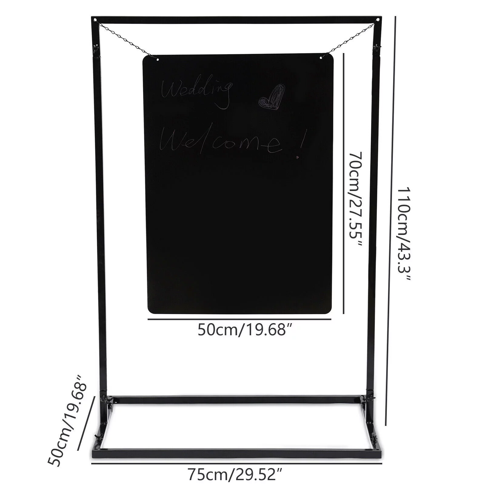 SHZICMY Poster Stand Metal Wedding Venue Decor Stand Welcome Sign Arch Stand 100x75cm