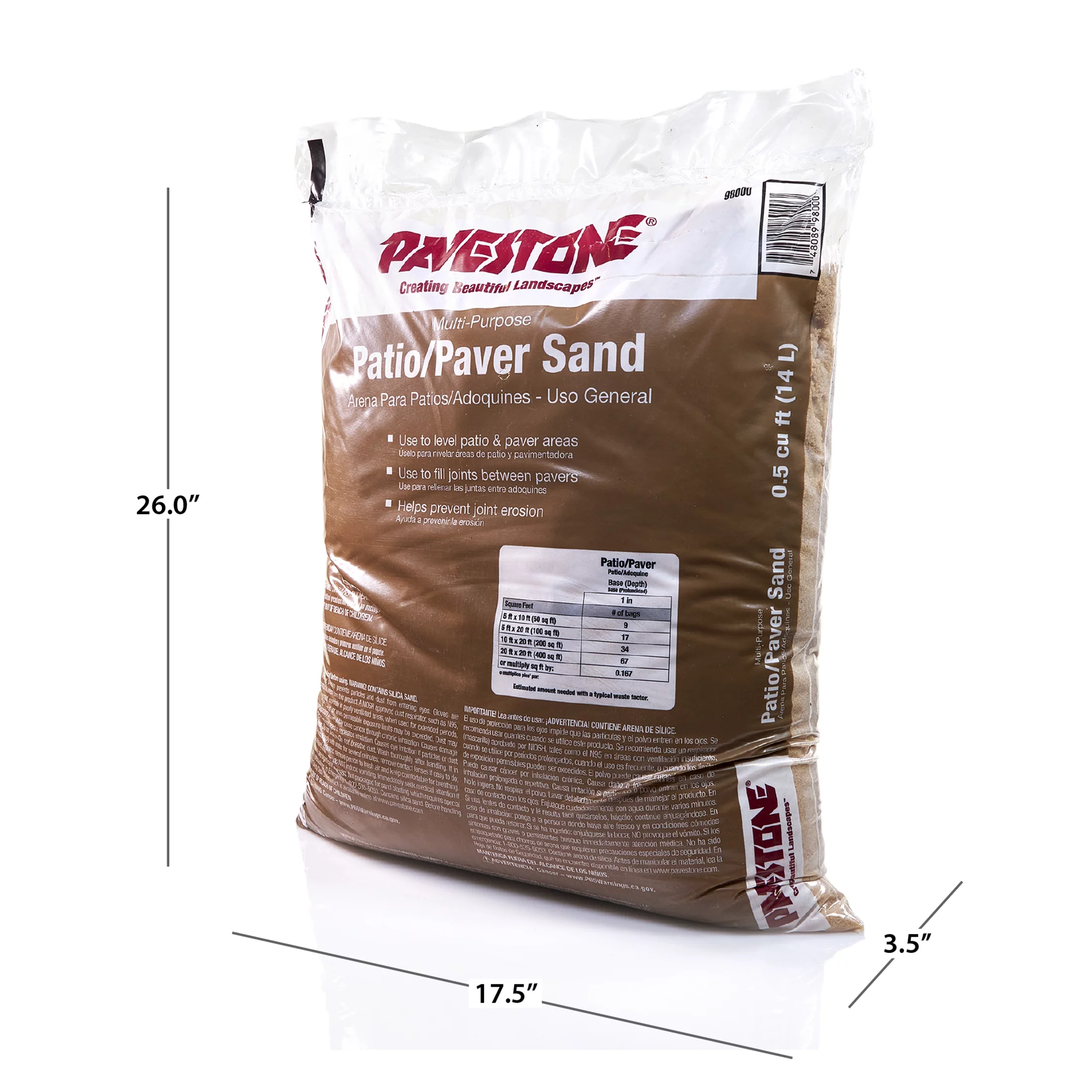 Pavestone .5 Cu. ft. Bagged Brown Natural Paver Sand