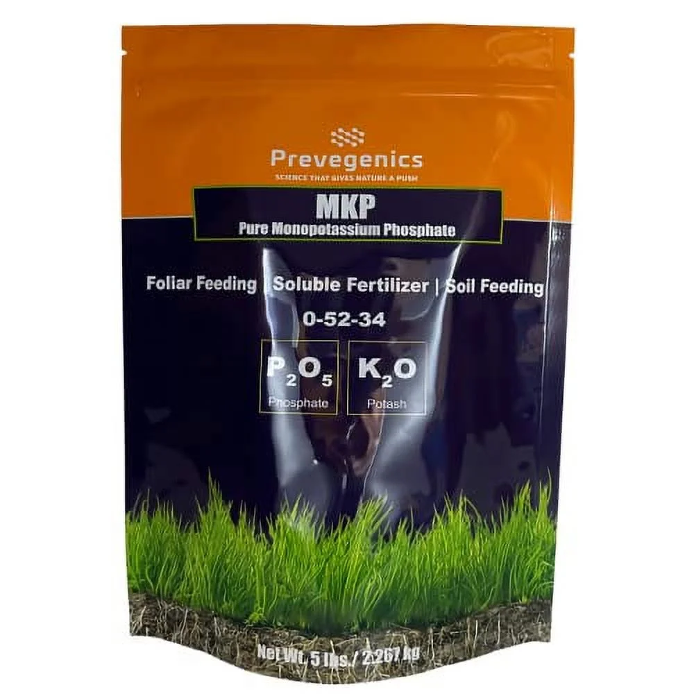 Monopotassium Phoshpate (MKP) Fertilizer | Highly Water Soluble | 0-52-34 (5 Pounds)