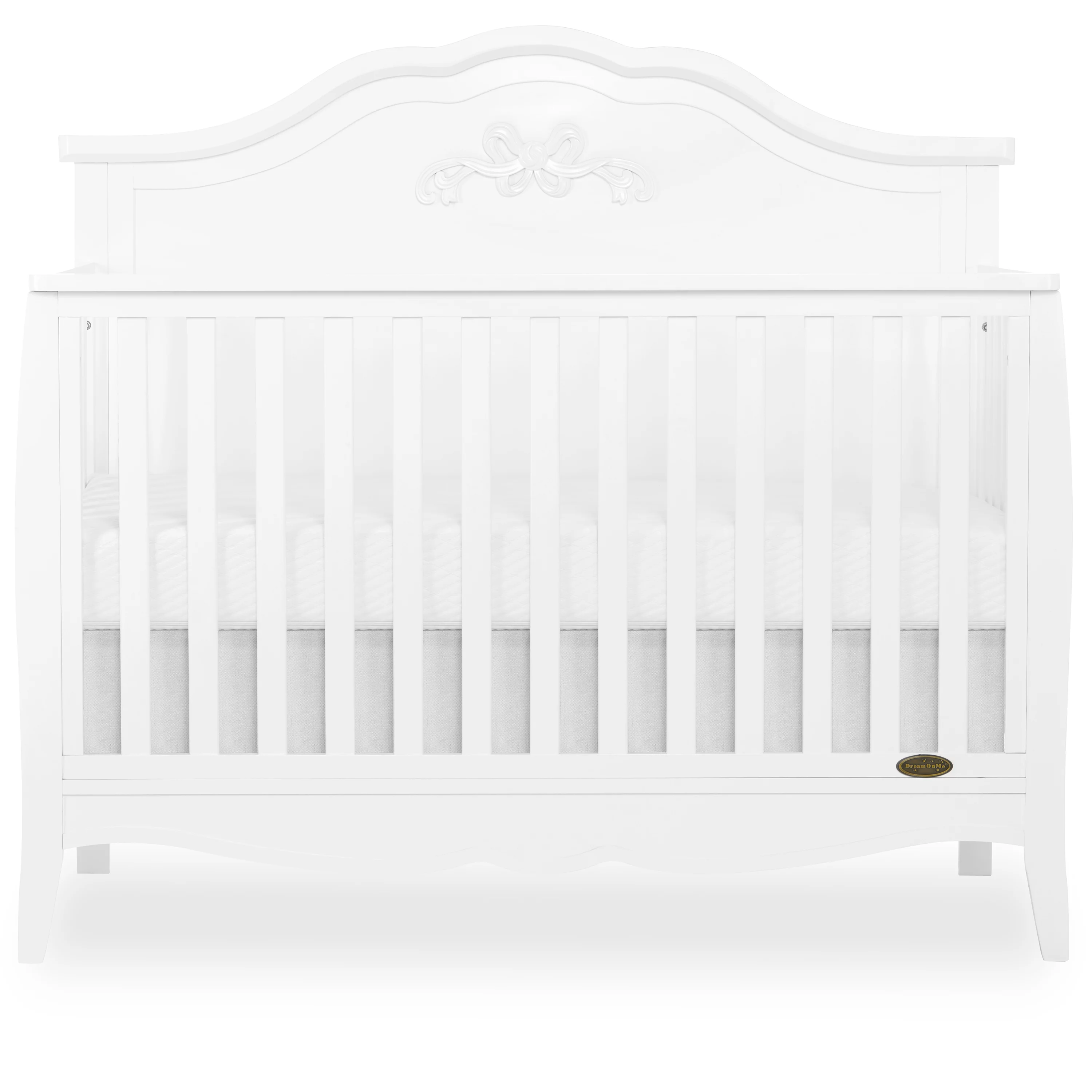 Dream On Me Jasmine 4-in-1 Convertible Crib, New Zealand Pinewood, Greenguard Gold, White