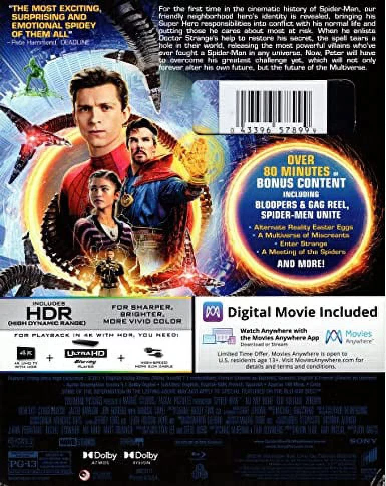 New Spider-Man: No Way Home with Collectible Cards (4K / Blu-ray + Digital)