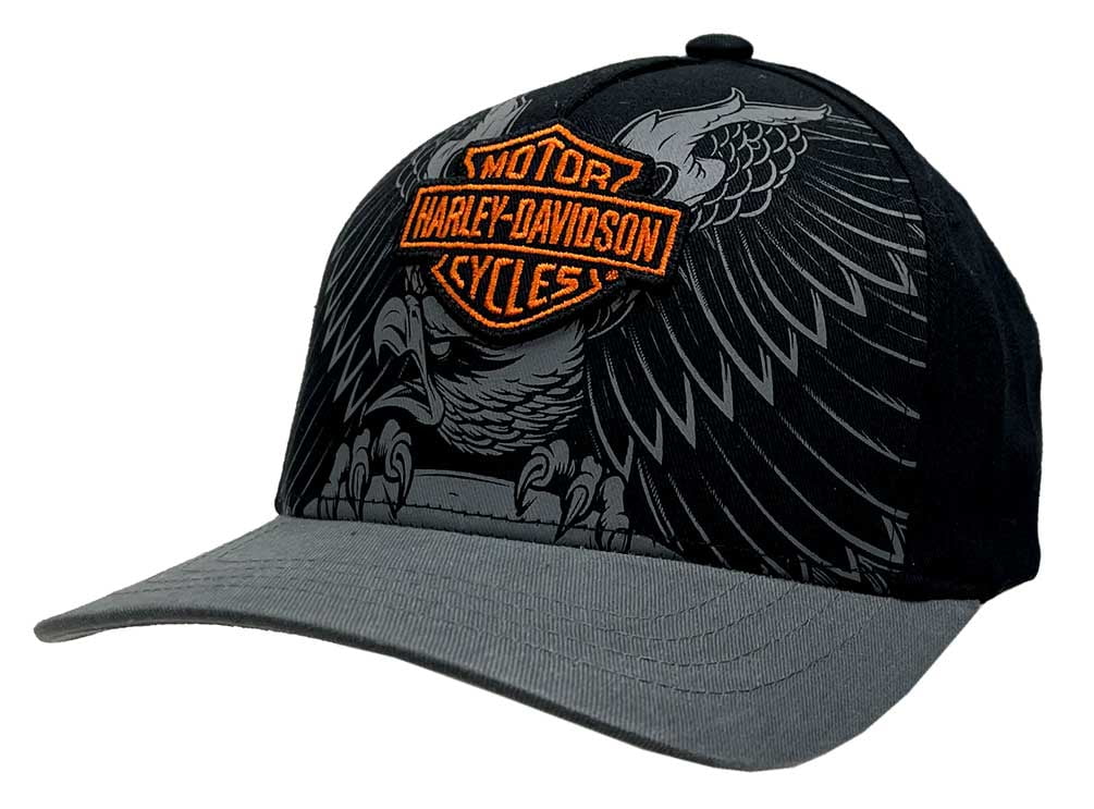Harley-Davidson Men's Eagle Winged Embroidered Snapback Adjustable Baseball Cap, Harley Davidson