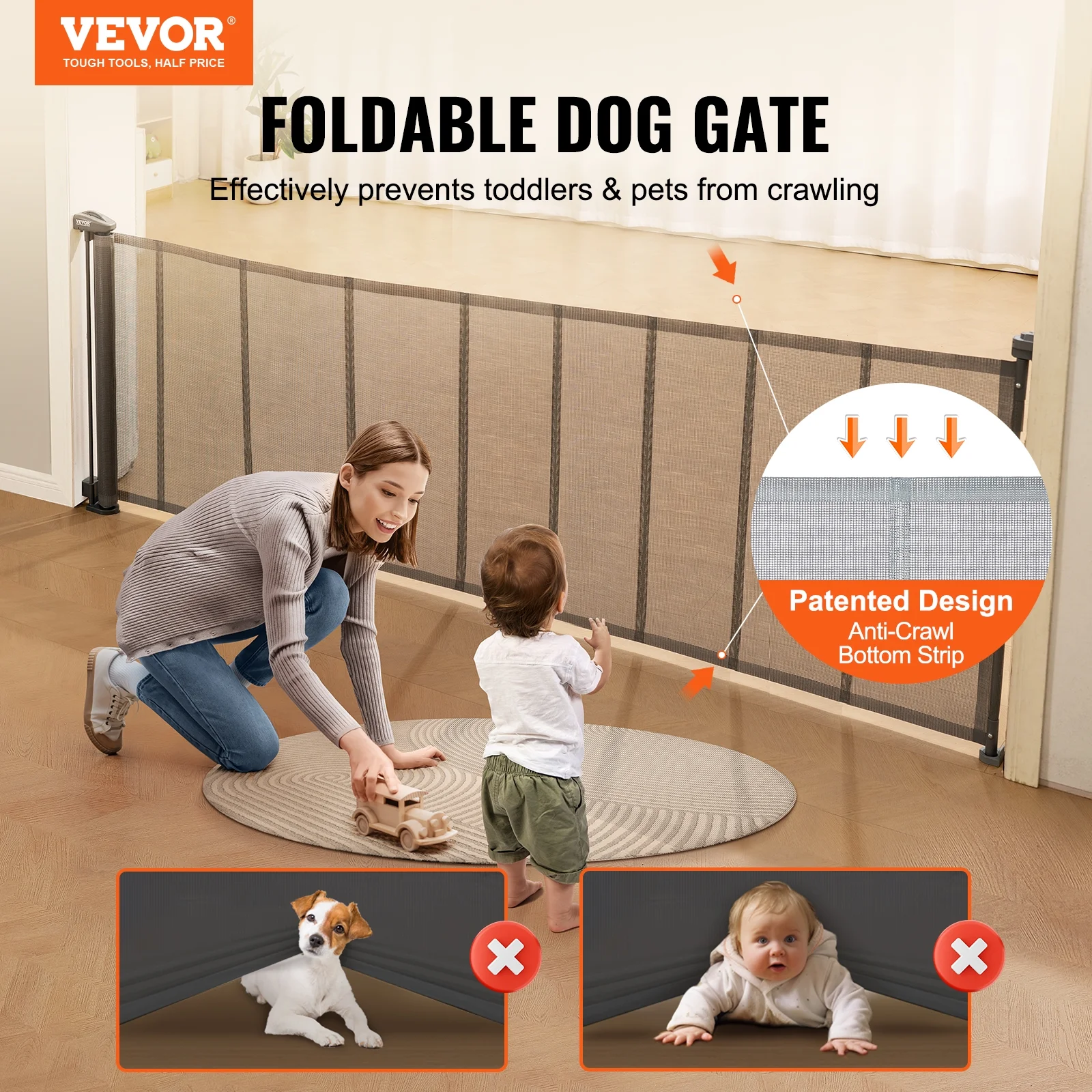 SKYSHALO Retractable Baby Gate, 34.2
