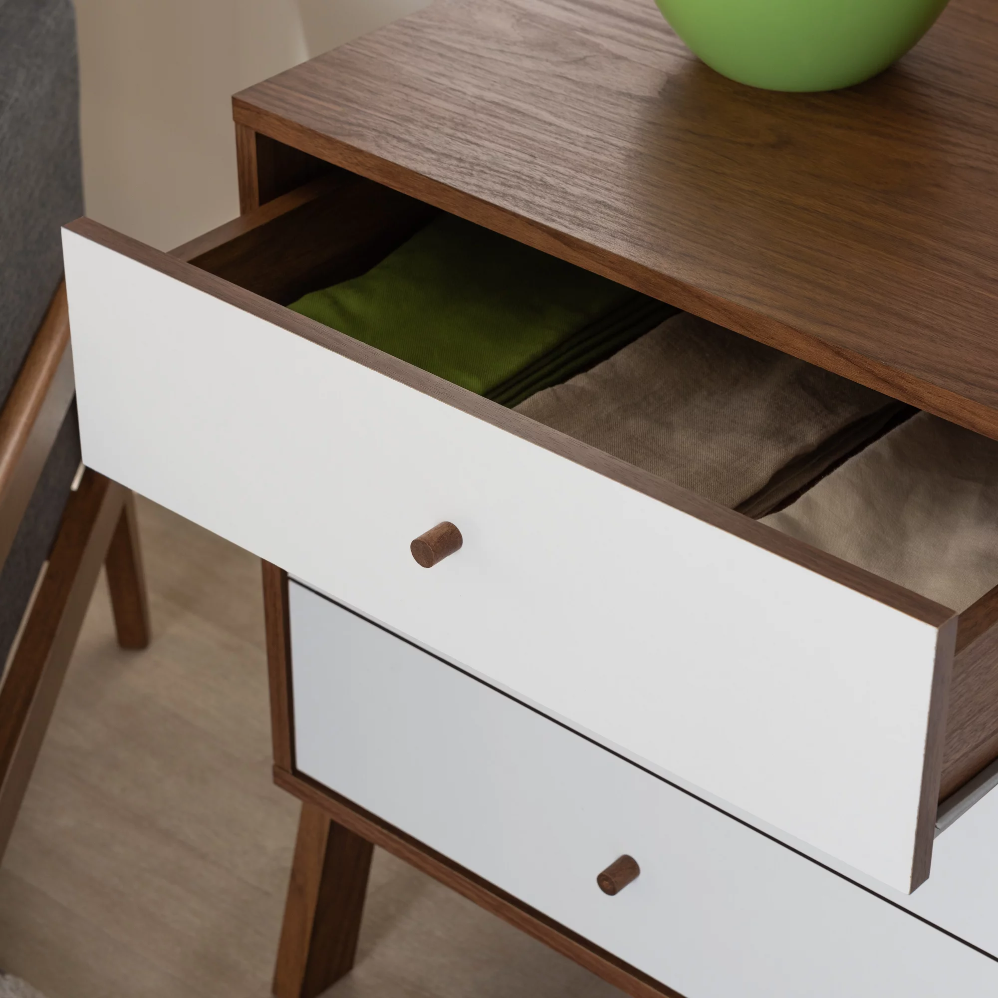 Willow White and Walnut Sideboard by Bellamy Studios