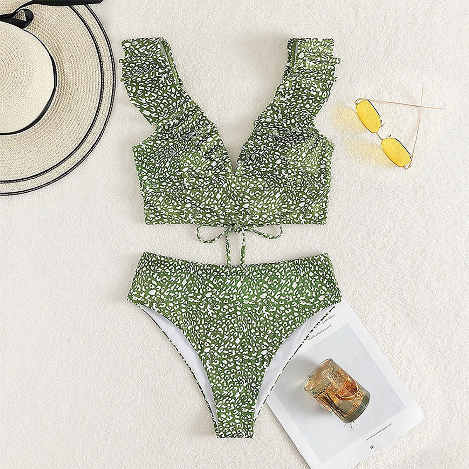 iHPH7 Women Swimsuits Two-piece Sets High Waisted Mix & Match V-Neck Separates Bathing Suits