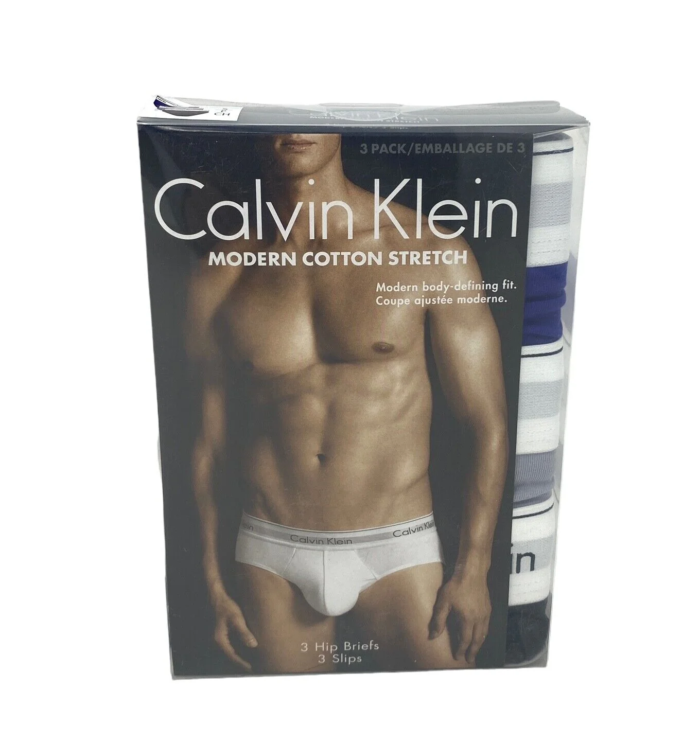 Calvin Klein Underwear Cotton Stretch 3 Pack Hip Brief Blue Gray NB2379940