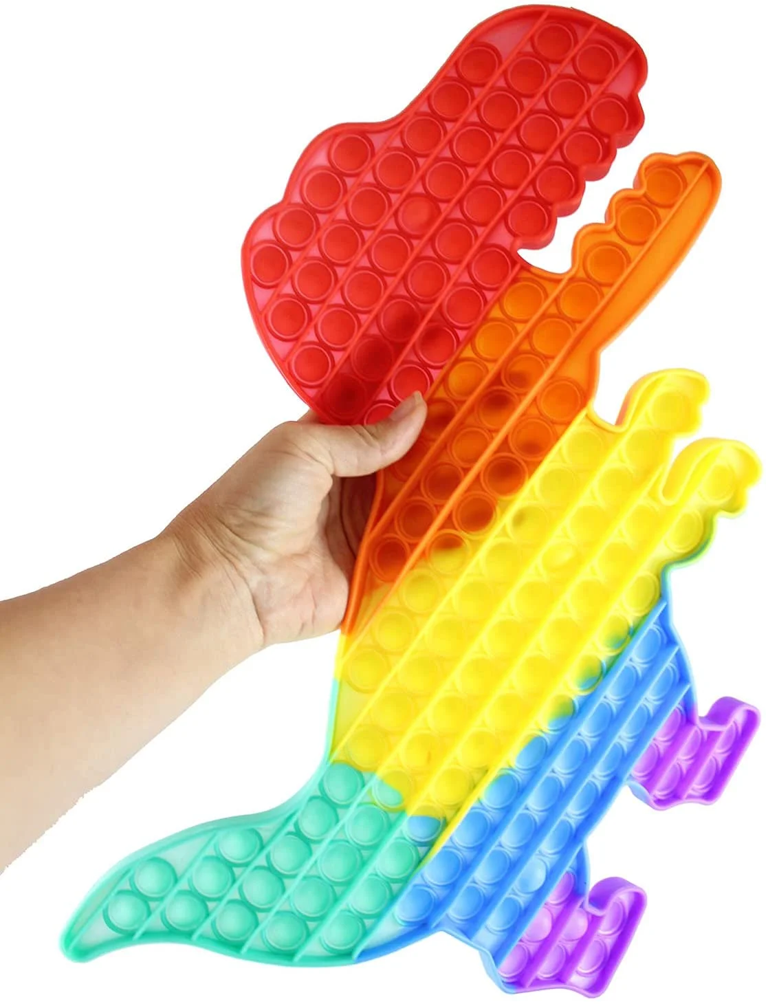 Jumbo T Rex Dinosaur Animal Theme Bubble Pop Fidget Toy - Cute Silicone Push Poke Bubble Wrap Fidget Toy - Press Bubbles to Pop - Bubble Popper Sensory Stress Toy OT