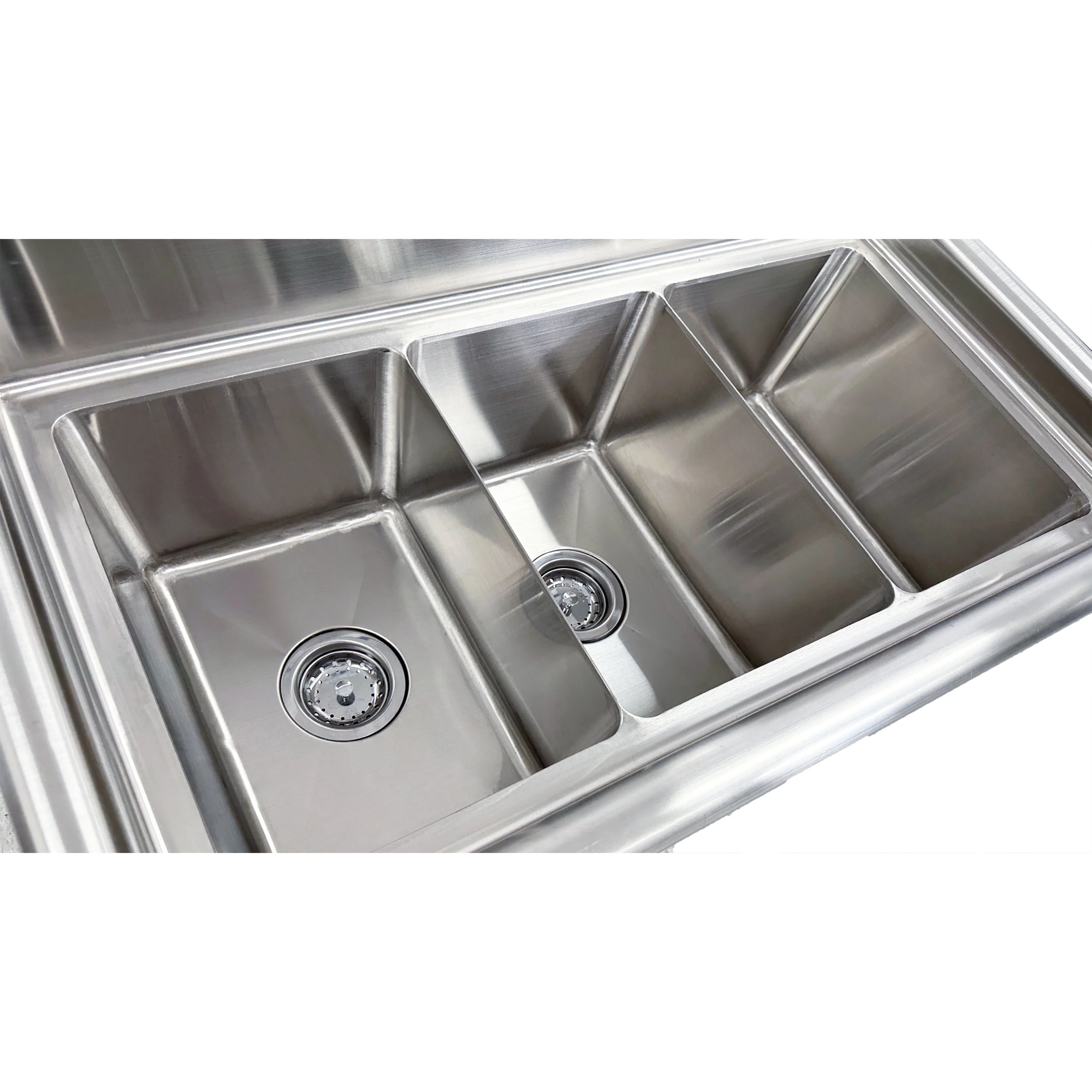 35 in. Commercial Heavy-Duty Three Compartment Sink in Stainless Steel 35.8''Wx20''Dx43''H
