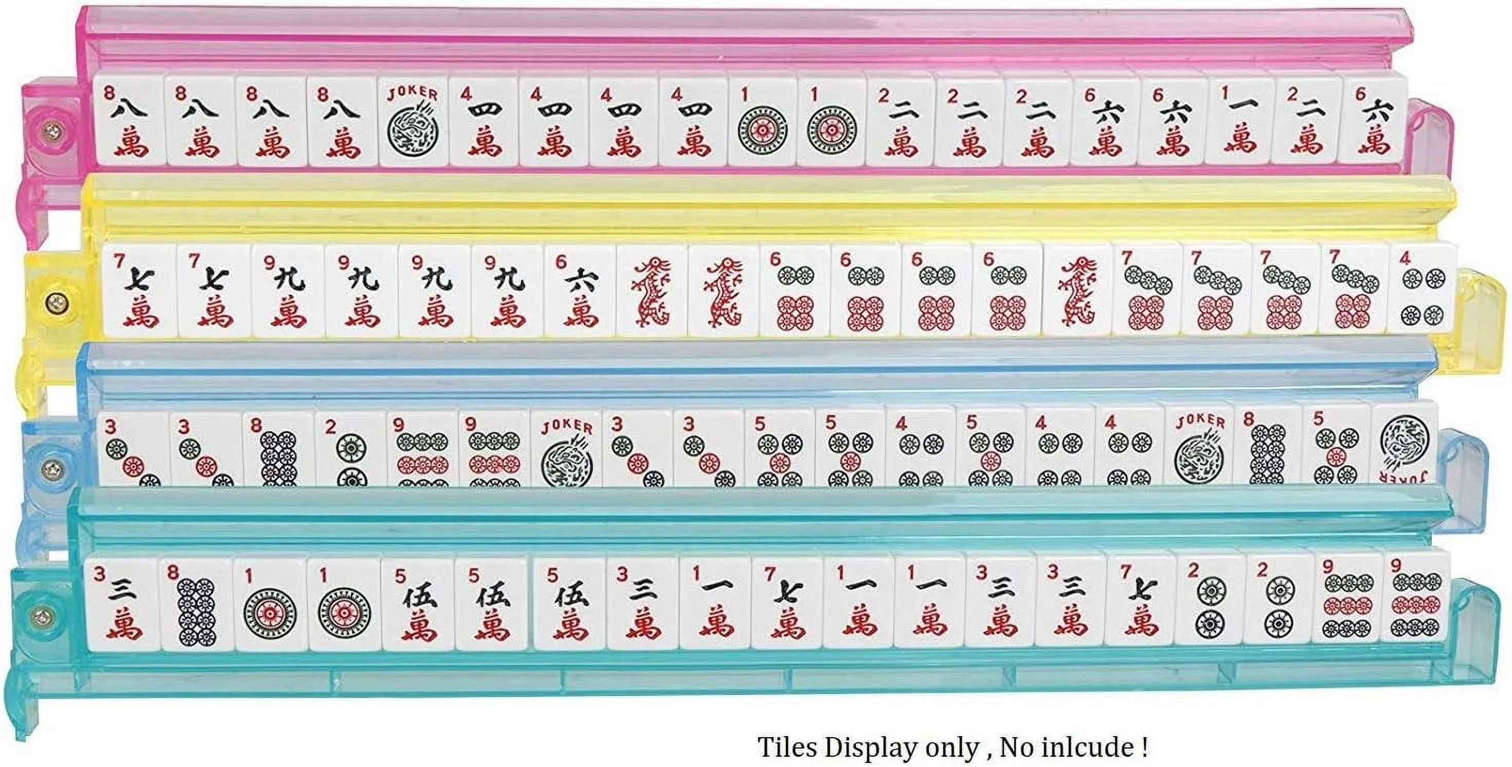 C&H Solutions American Mahjong Set,Mahjong Tiles Set,Green PU Carrying Bag,166 Premium Tiles,4 All-in-One Rack/Pushers,Western Mahjong with English Manual(Ma Jong,Mah-Jongg, Majiang)