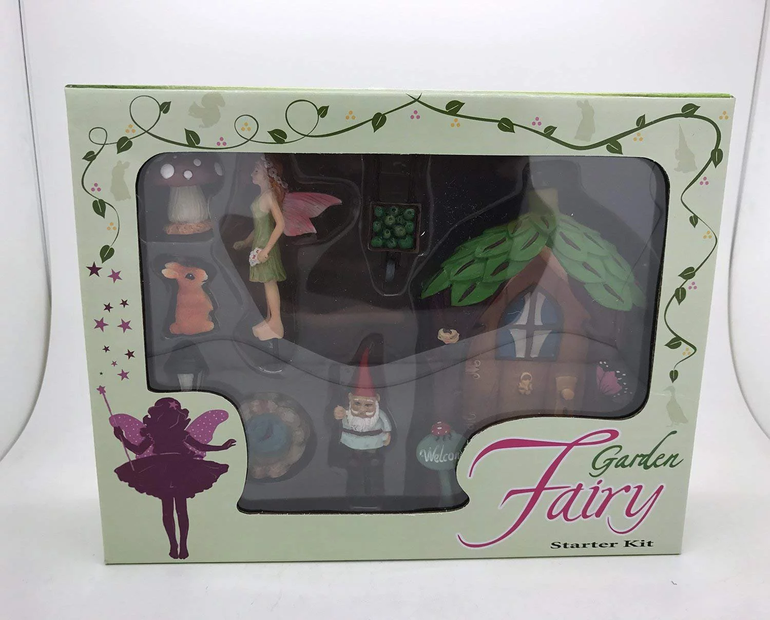 Pacific Giftware Mini Garden Of Enchantment Miniature Fairy Starter Kit 8pcs