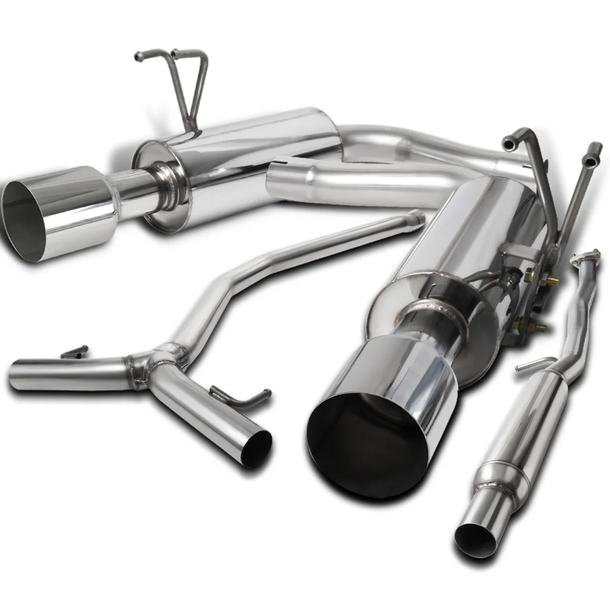 Spec-D Tuning Polished Stainless Steel Catback Exhaust System Compatible with 2016-2021 Honda Civic 1.5L Turbo