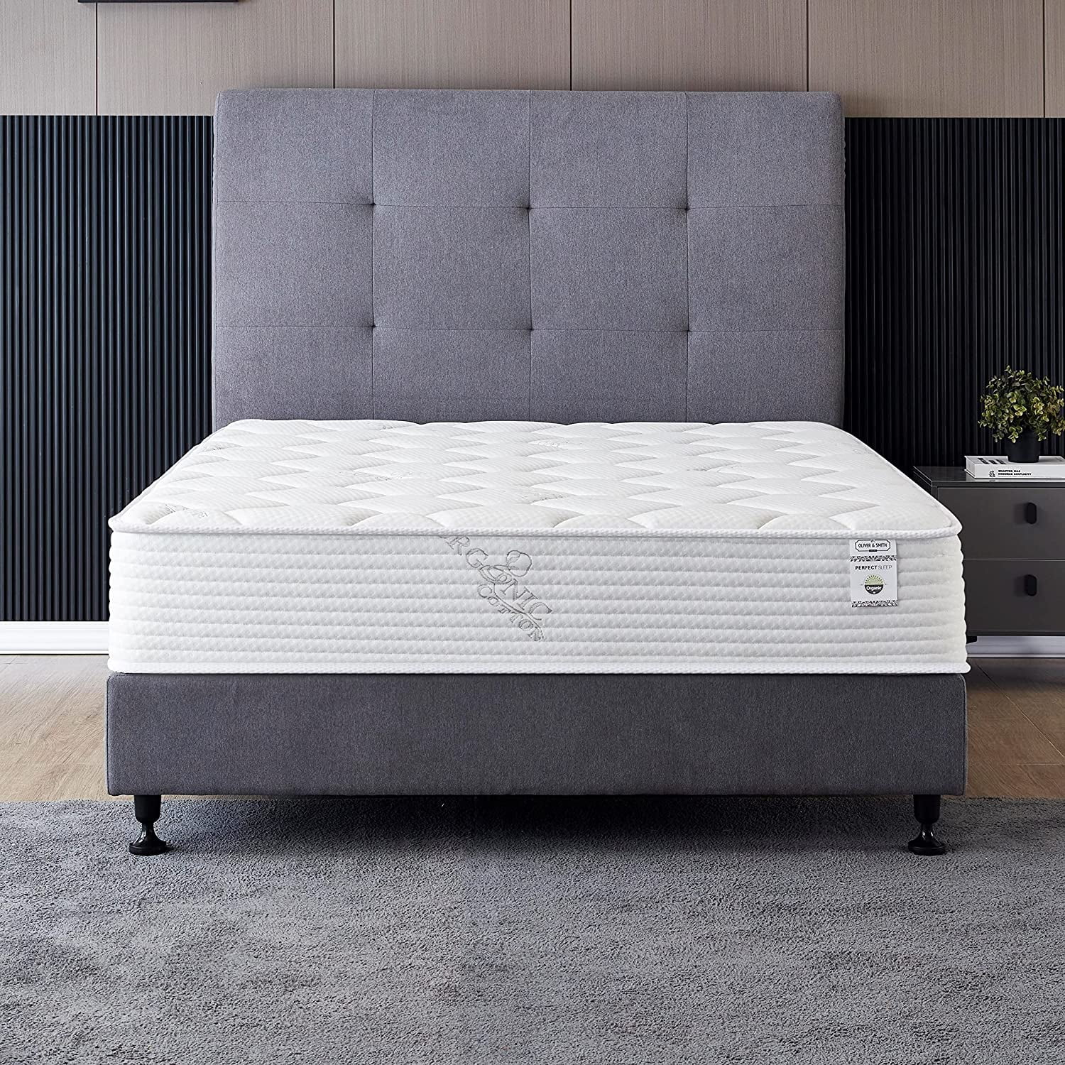 Size Mattress - 10 Inch Cool Memory Foam & Spring Hybrid Mattress with Breathable Cover - Comfort Plush Euro Pillow Top - Rolled in a Box - Oliver & Smith