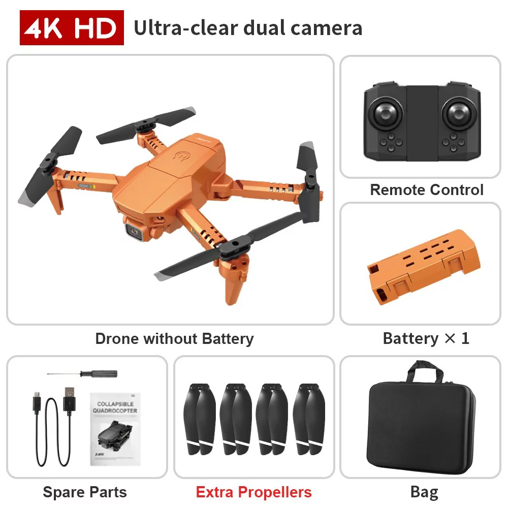 U Said HJ78 Quadcopter 4K HD Dual Camera Height Foldable Mini Wifi FPV