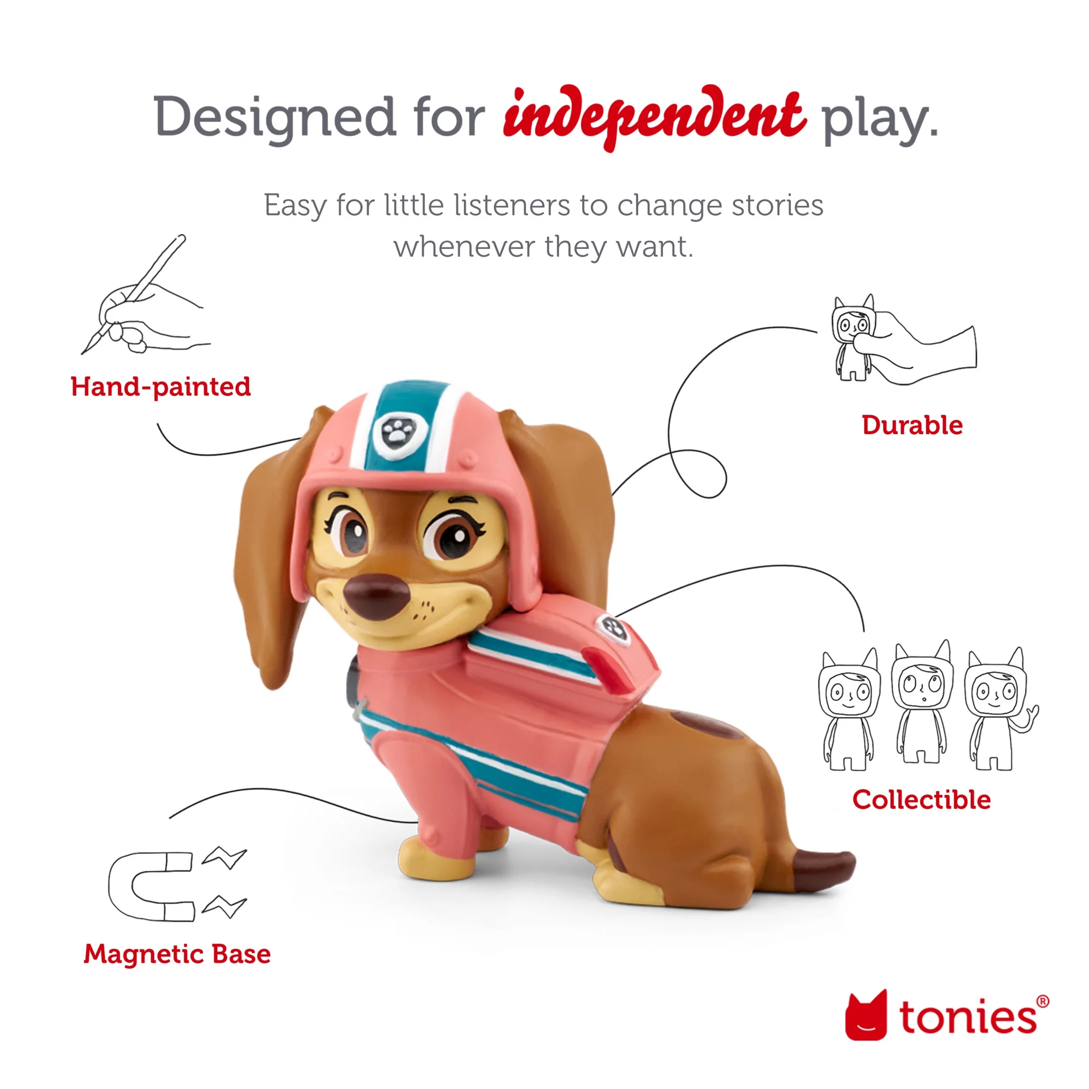 Tonies PAW Patrol: Liberty, Audio Play Figurine for Portable Speaker, Small, Multicolor, Plastic
