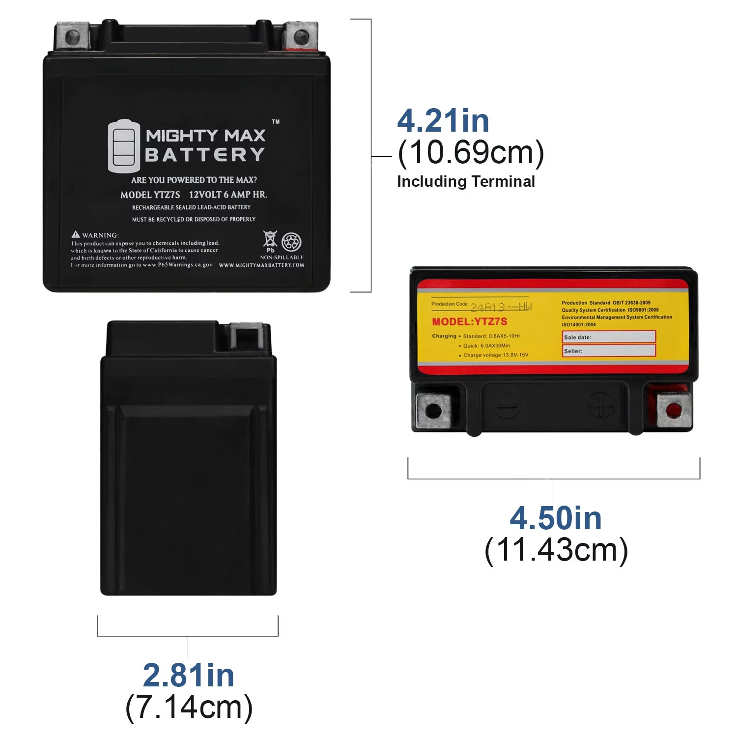 YTZ7S 12V 6AH Replacement Battery compatible with Yamaha YFM90R Raptor 09-18 - 4 Pack