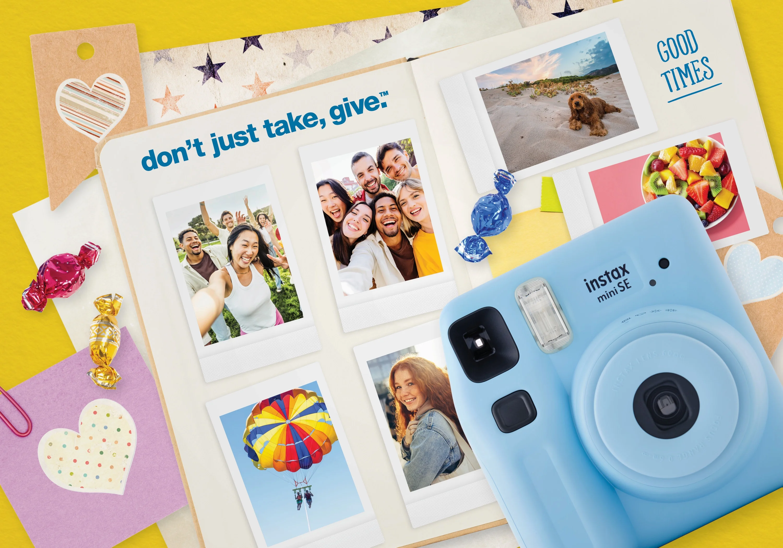 Fujifilm instax Mini SE Instant Camera Bundle, Light Blue