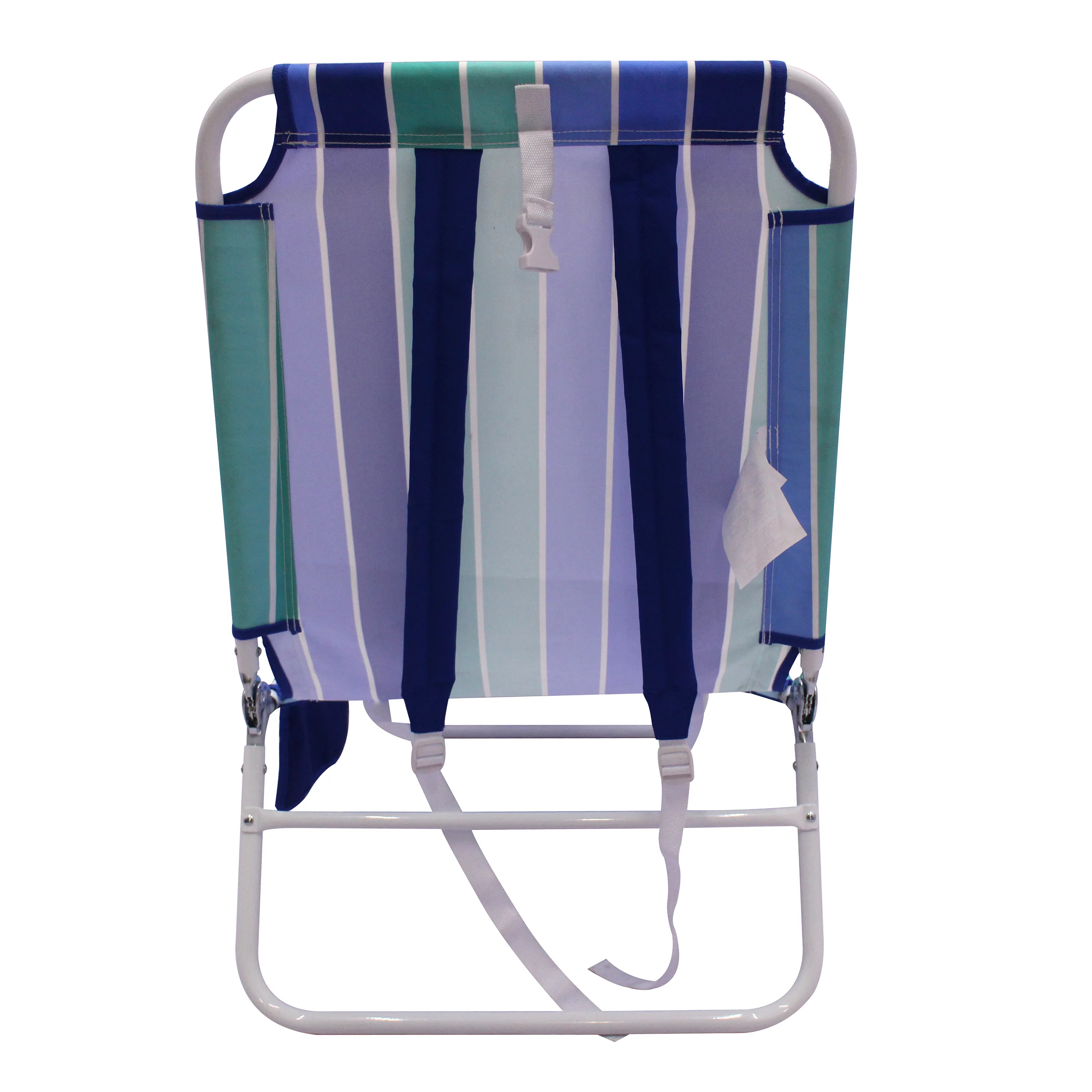 2-Pack Mainstays Folding Backpack Face-Down Beach Lounger, Blue & Green Stripe