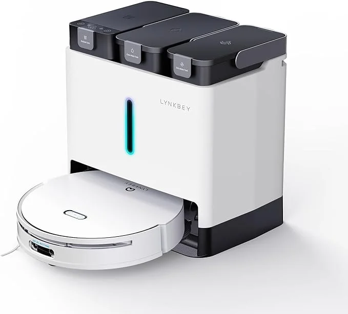 Pre-Owned LYNKBEY M20 Pro Robot Vacuum Mop Combo Auto Cleaning & Hot Air Drying - White (Fair)