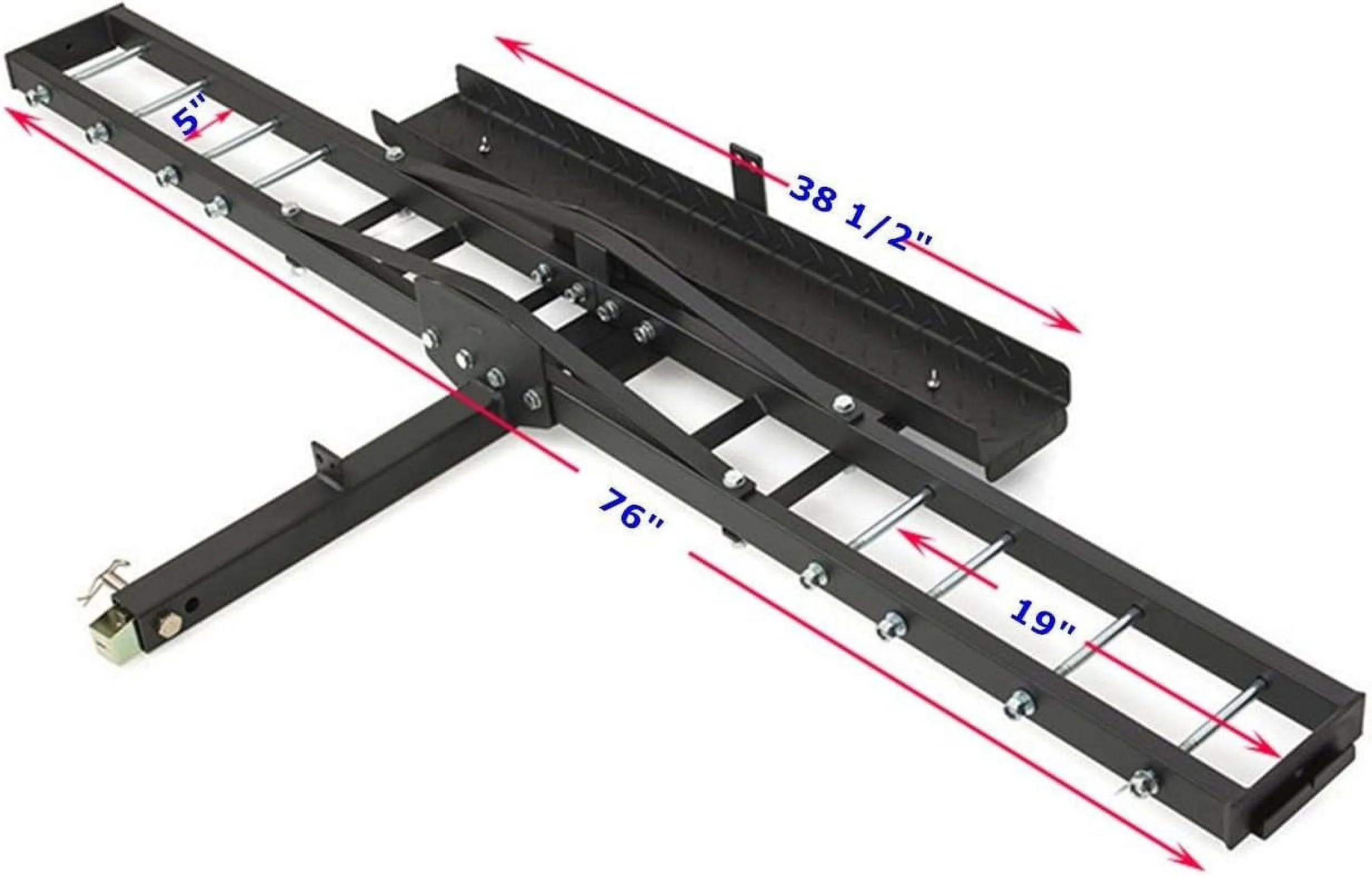 500 Lbs Heavy Duty Motorcycle Dirt Bike Scooter Hitch Rack Hauler Trailer With Loading Ramp And Anti-Tilt Locking Device T-NS-MRC001