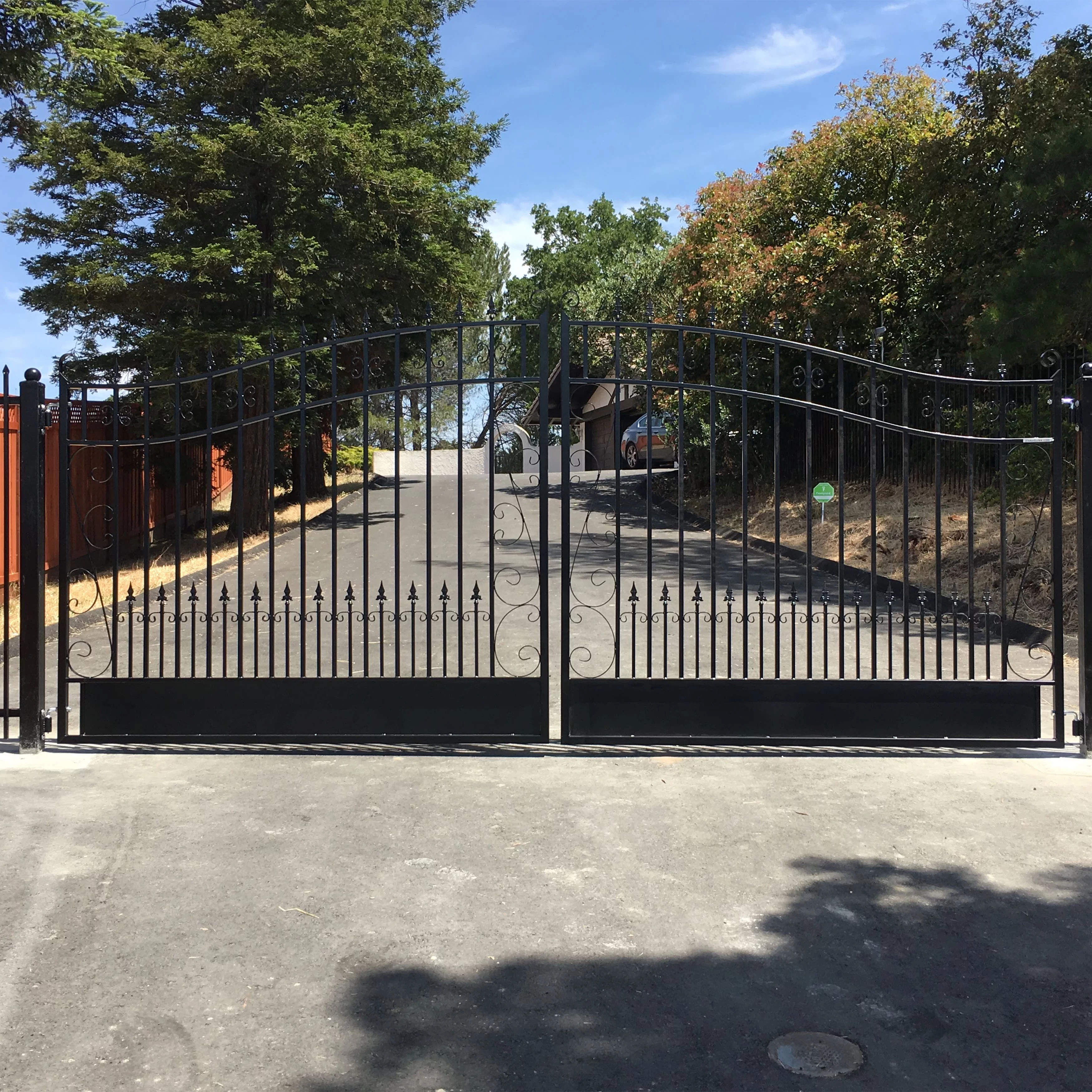 ALEKO Venice Style Dual Swing Steel Driveway Gate 14 ft with ETL Gate Opener