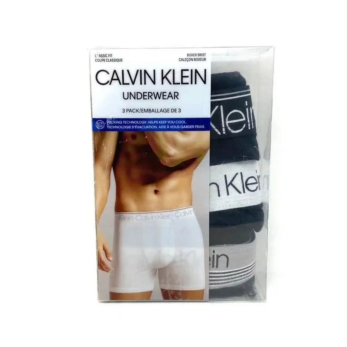 Calvin Klein Men's Boxer Brief 3 Pack, Black W/Black Wb, Black W/White Wb, Bl...