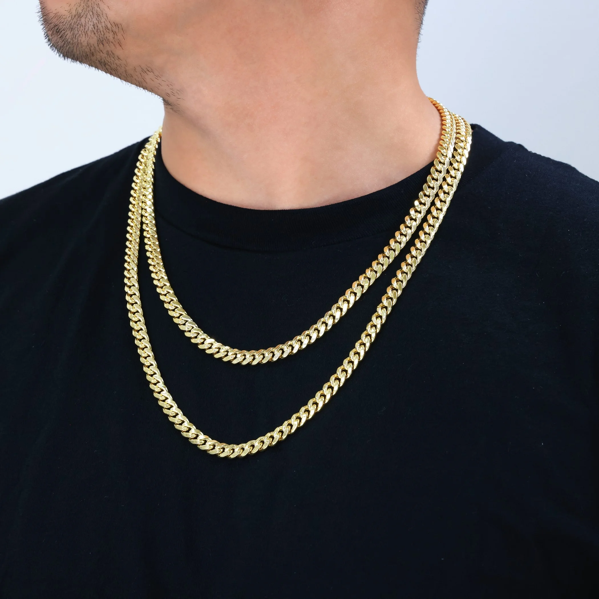 Nuragold 10k Yellow Gold 7.5mm Miami Cuban Link Chain Necklace, Mens Womens Jewelry Box Clasp 16