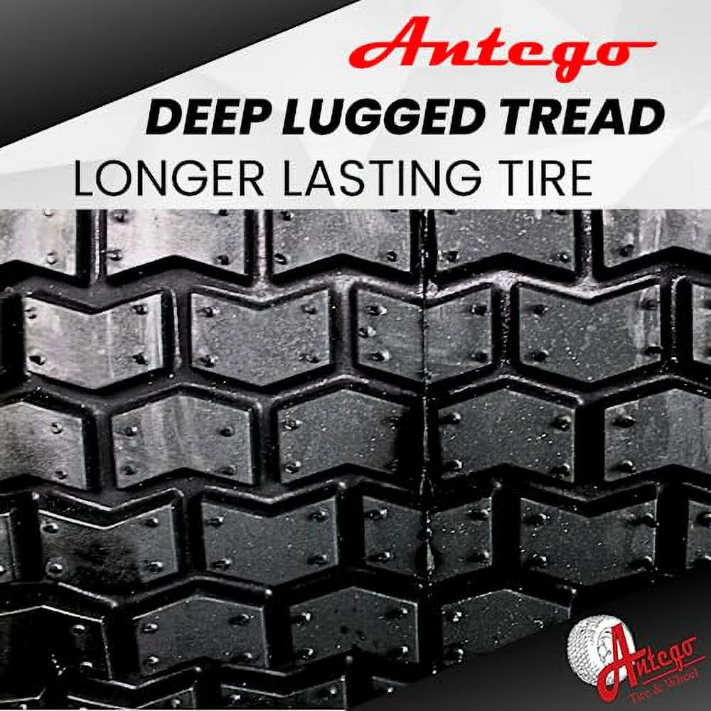 Antego Tire & Wheel Set of 2-16X6.50-8 4 Ply Turf Tires for Lawn & Garden Mower 16x6.5-8