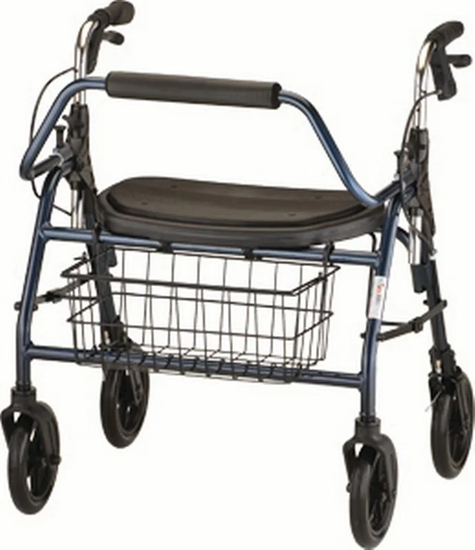 Rollator Bariatric Heavy Duty Aluminum Rolling Walker Weight Capacity 500 lbs (Blue)