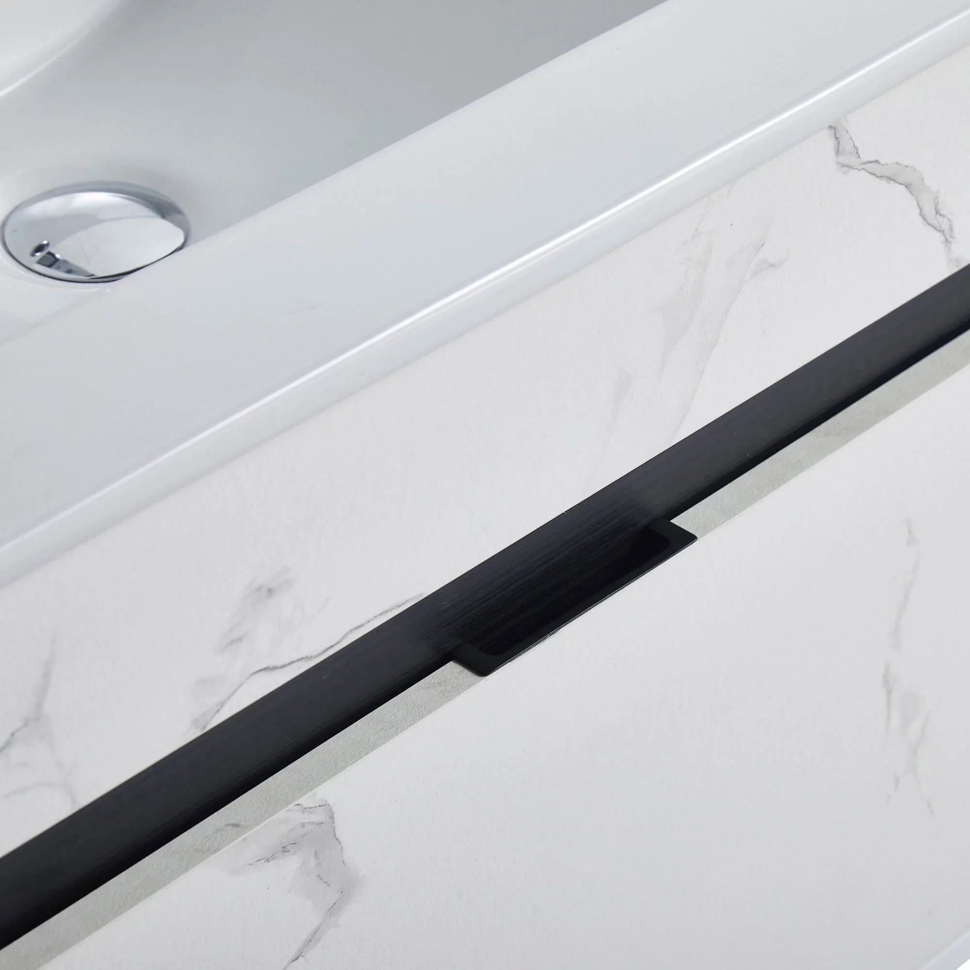 Fine Fixtures - Wall Mount Bathroom Vanity And Sink, Knob Free Design - Alpine Collection -