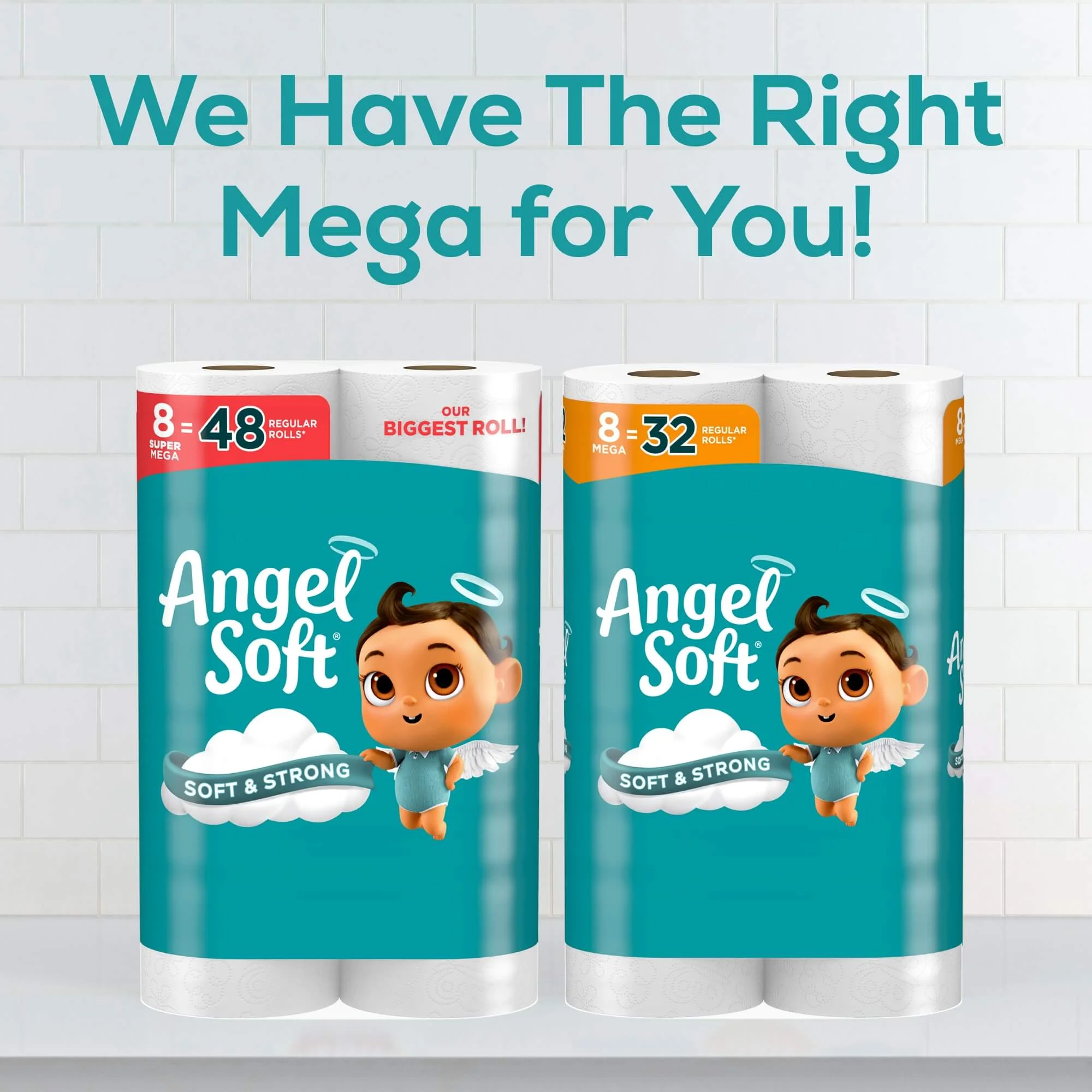 Angel Soft Toilet Paper, 12 Super Mega Rolls