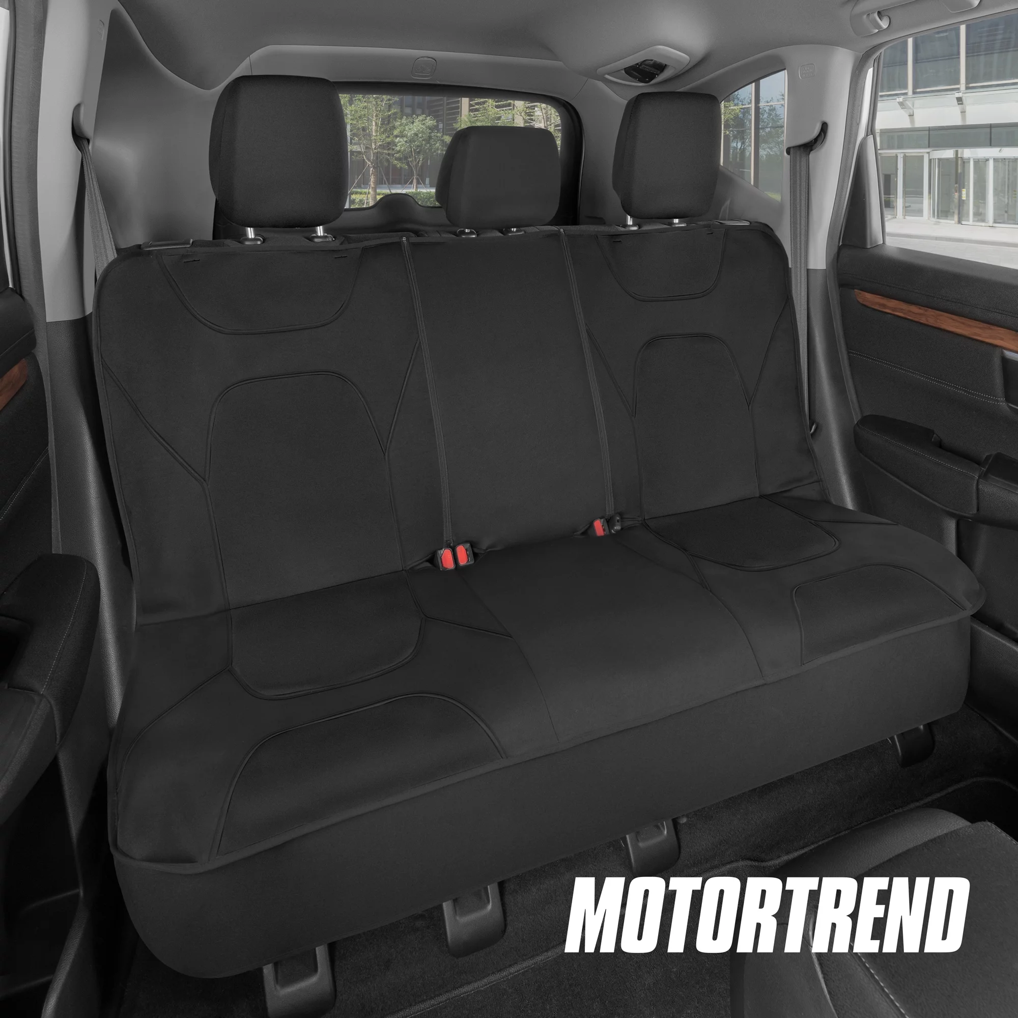 Motor Trend AquaShield Waterproof Car Back Seat Cover, Black ‚ Padded Neoprene Rear Bench Seat Cover for Cars, Ideal Back Seat Protector for Kids & Dogs, Interior Cover for Auto Truck Van SUV