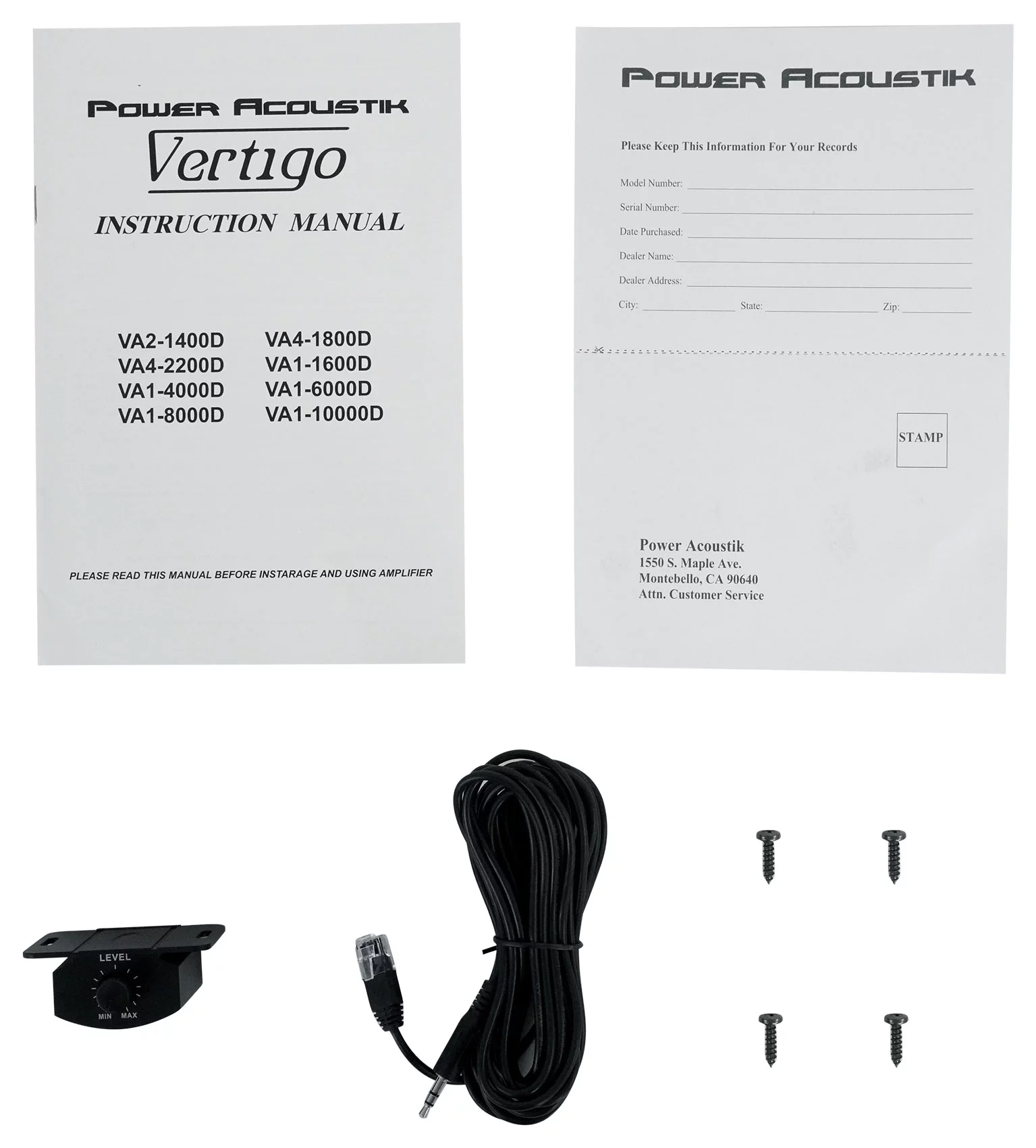 Power Acoustik VA1-10000D 10,000w Mono Class D Car 1-Ohm Car Amplifier+Amp Kit