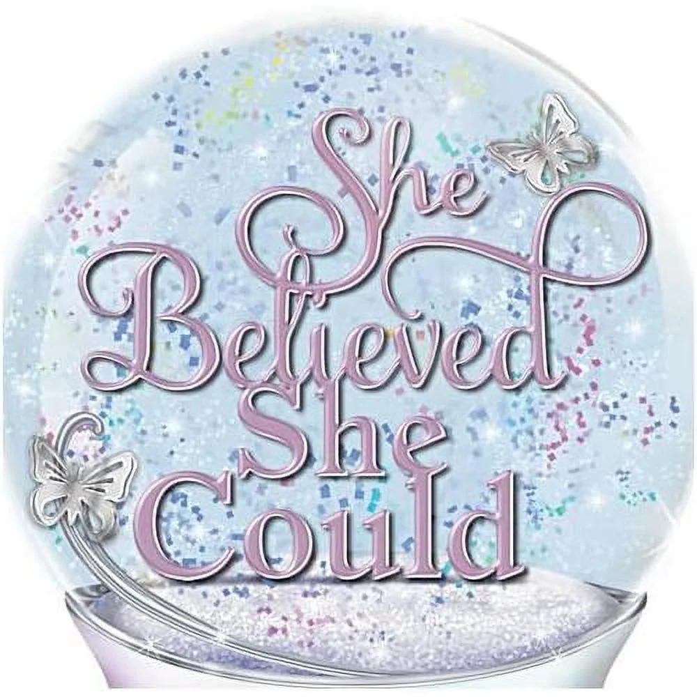 She Believed She Could So She Did Heirloom Porcelain Musical Glitter Globe