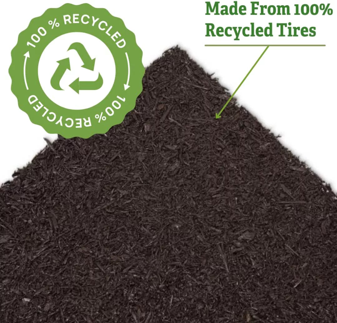 Recycled Rubber Walkway | Natural Looking Permanent Mulch Pathway Solution and Plants Vegetables & Flower Garden Barrier | Garden Edging Border Mat - 8' x 2'