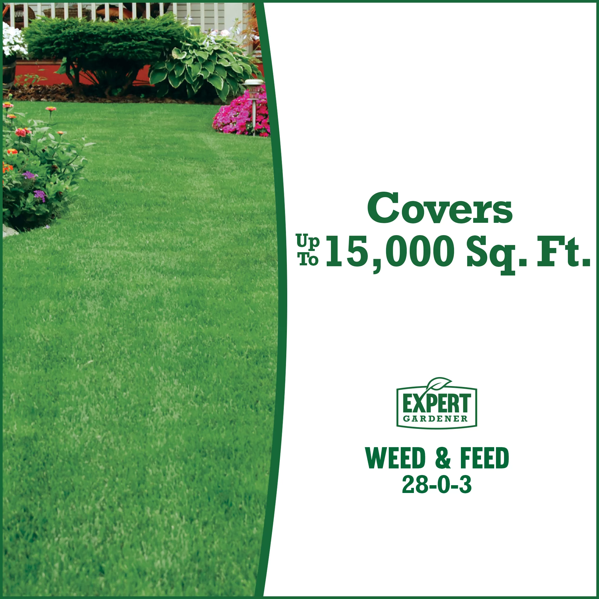 Expert Gardener Weed and Feed Lawn Food, 28-0-3 Fertilizer, 39.2 lb. - Covers 15,000 Sq. ft.