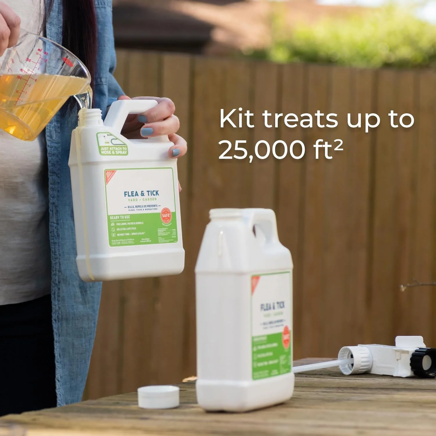 Flea, Tick, and Mosquito Yard Spray Refill Starter Kit - Powered by Natural Essential Oils – Insect Killer and Repellent - Lawn Treatment - 32 oz Ready to Use and 16 oz Concentrate