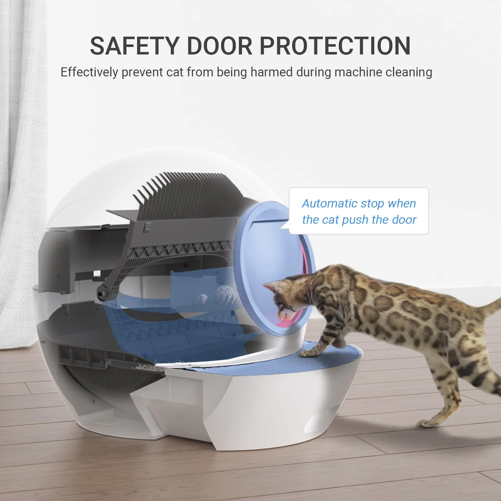 ELS PET Self Cleaning Litter Box, Automatic Cat Litter Box with App Control , Integrated Safety Protection Smart Auto Cat Litter Box