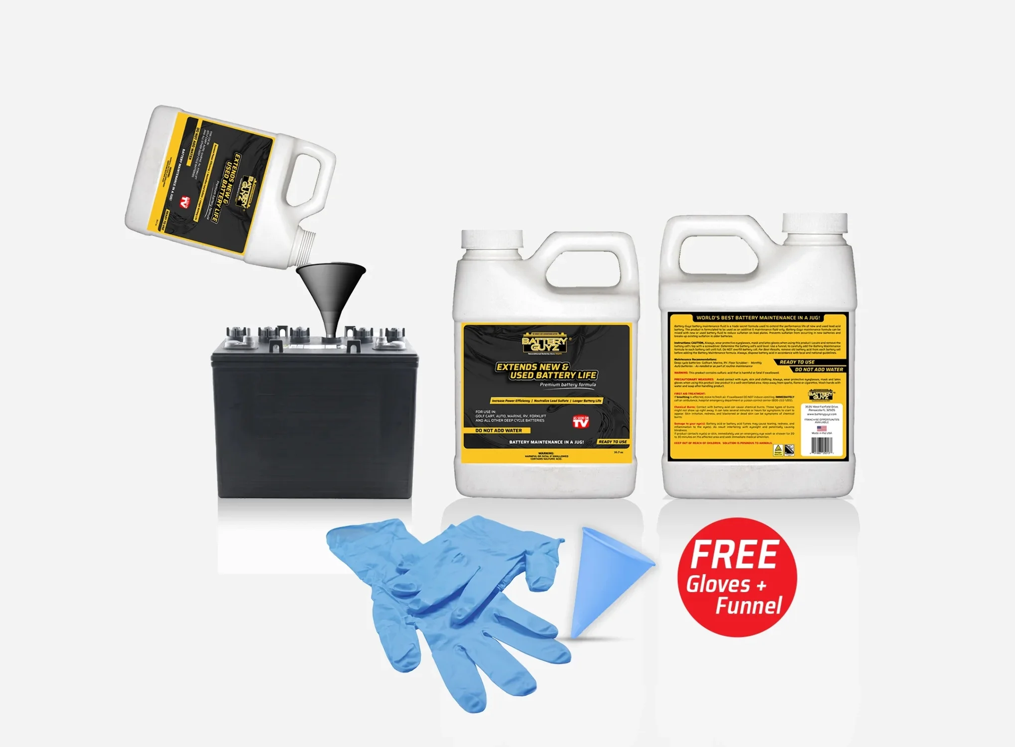 Battery Guyz Reconditioned Lead Acid Automotive Battery, Group Size H8/49, 12 Volt, 900 CCA