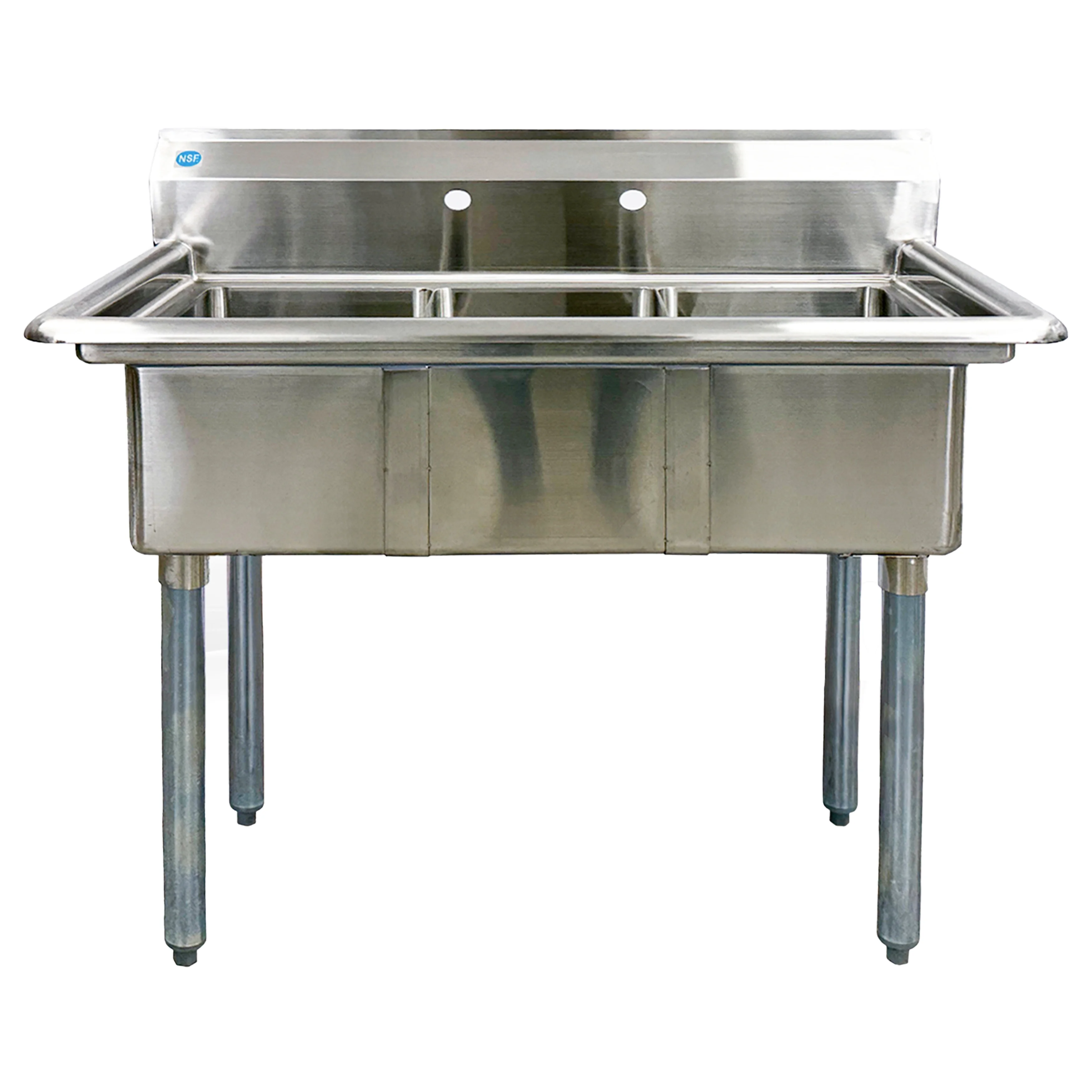 35 in. Commercial Heavy-Duty Three Compartment Sink in Stainless Steel 35.8''Wx20''Dx43''H