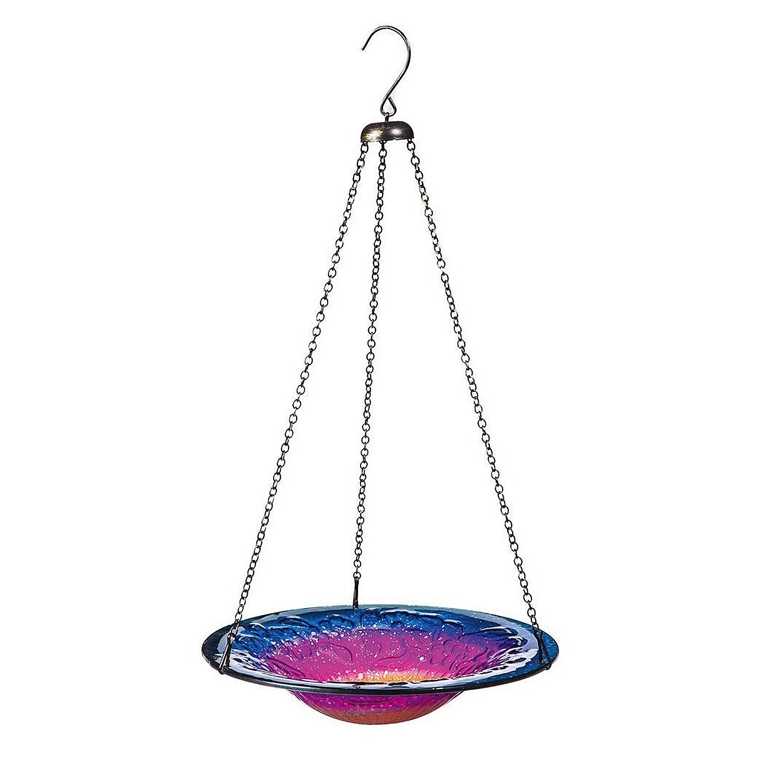Evergreen Sunrise Hanging Glass Birdbath