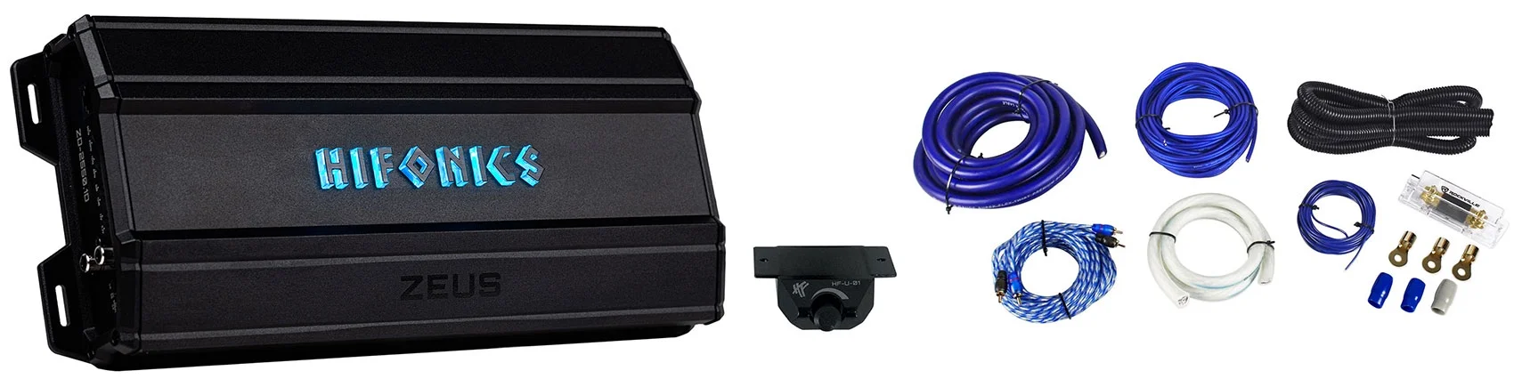 Hifonics ZD-2550.1D 2550 Watt Mono Car Audio Amplifier 1 Ohm Class-D+Amp Kit