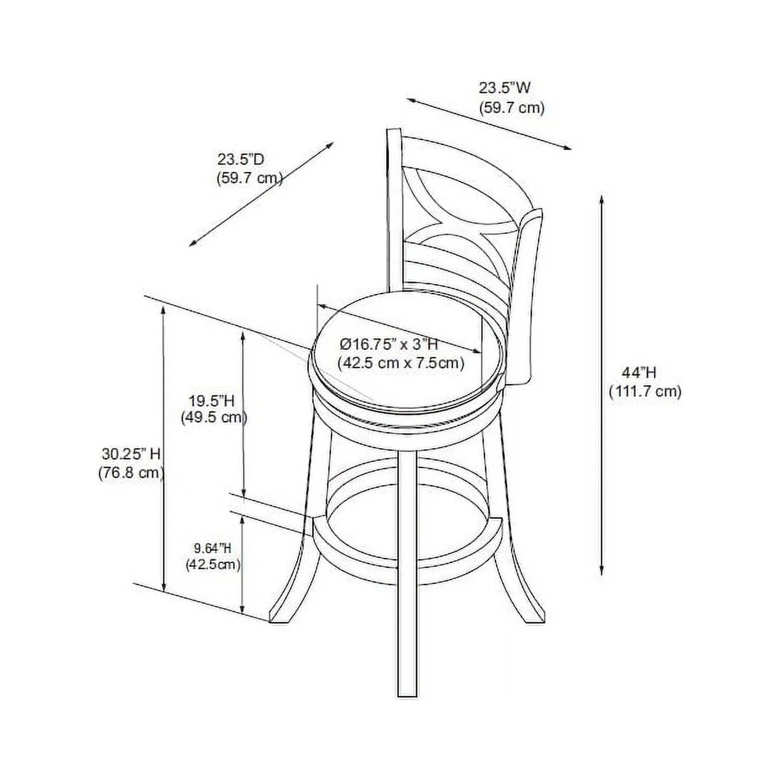 Home Square 3 Piece Swivel Wood Bar Stool Set with PU Seat in Cream