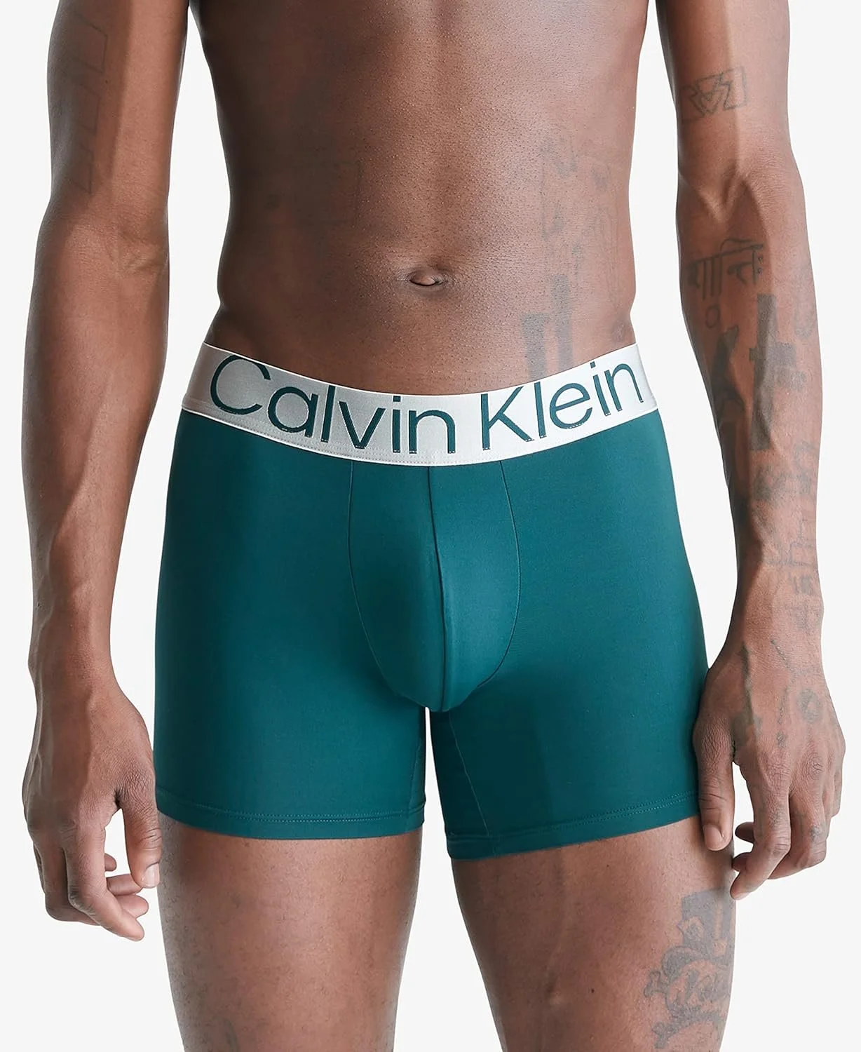 Calvin Klein Men's Reconsidered Steel Micro 3-Pack Boxer Brief, Black, Ponderosa Pine, Spring Onion, Medium
