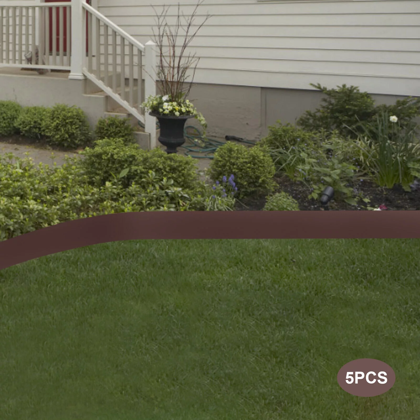 5PCS Steel Lawn Edging Metal Landscape Edging 3/4/5