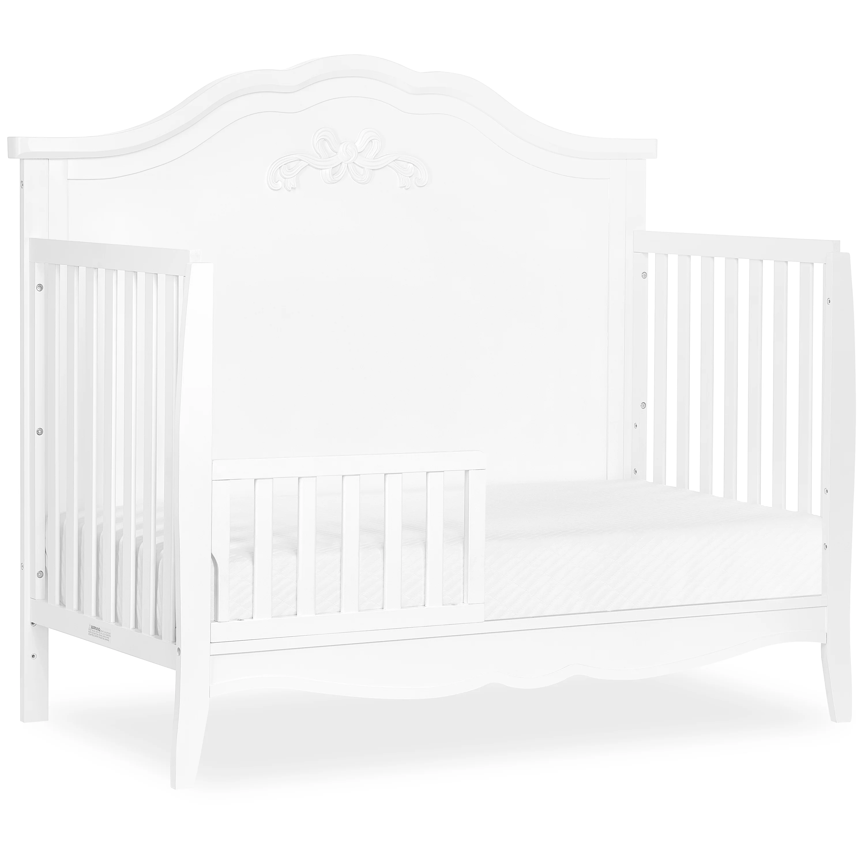 Dream On Me Jasmine 4-in-1 Convertible Crib, New Zealand Pinewood, Greenguard Gold, White
