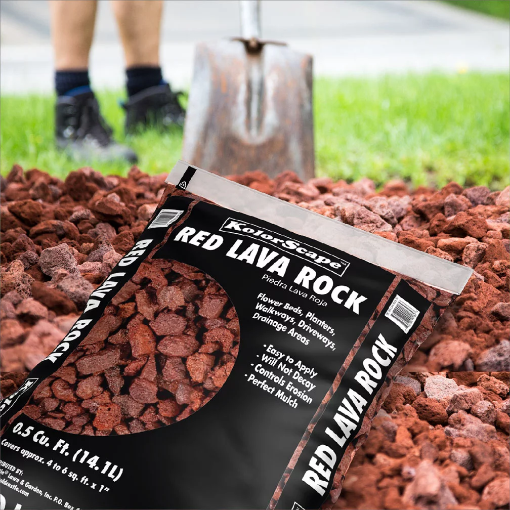 Kolorscapes Outdoor Decorative Stone Red Lava Rock .5CF