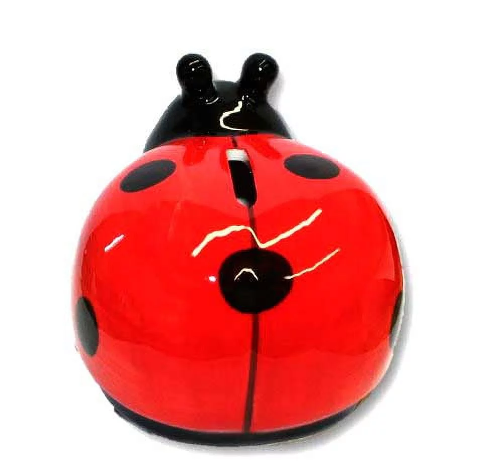 Lucky Ladybug Ceramic Piggy Bank Coin Money Savings Holder Child Bedroom Decor