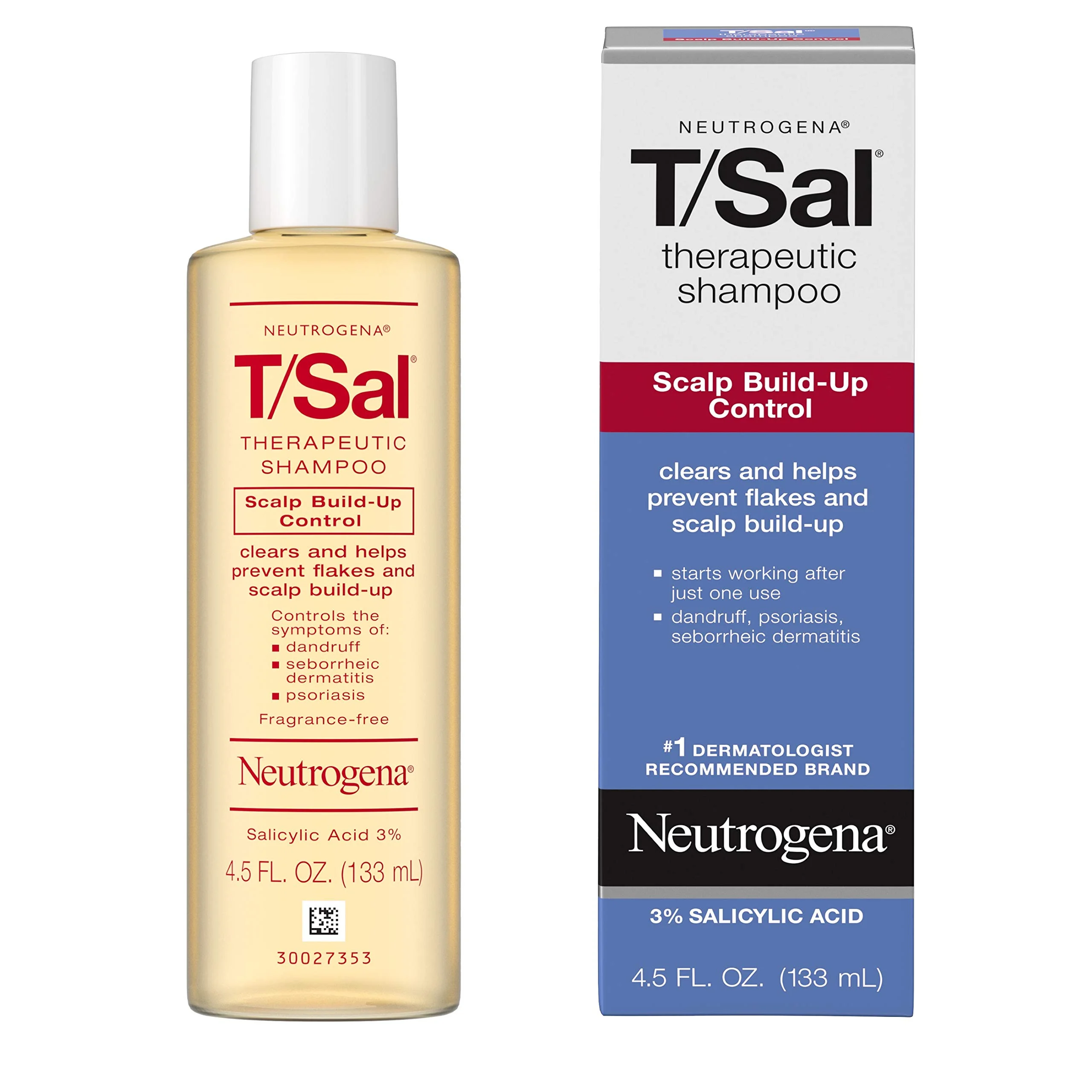 Say Goodbye to Scalp Issues with Neutrogena T/Sal Therapeutic Shampoo - The Ultimate Solution for Scalp Build-Up, Dandruff, Psoriasis & Dermatitis Relief - 4.5 Fl. Oz