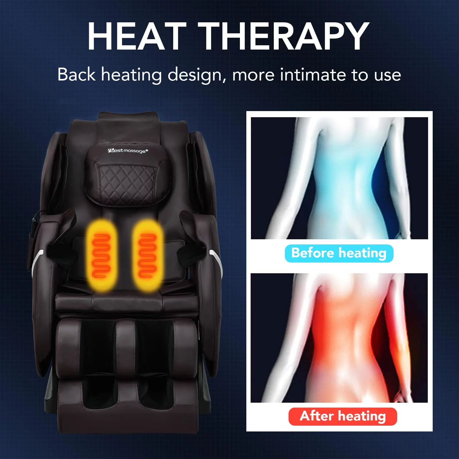 BestMassage Massage Chair,Electric Shiatsu Full Body Zero Gravity Massage Recliner Chair Built-in Heat，Brown