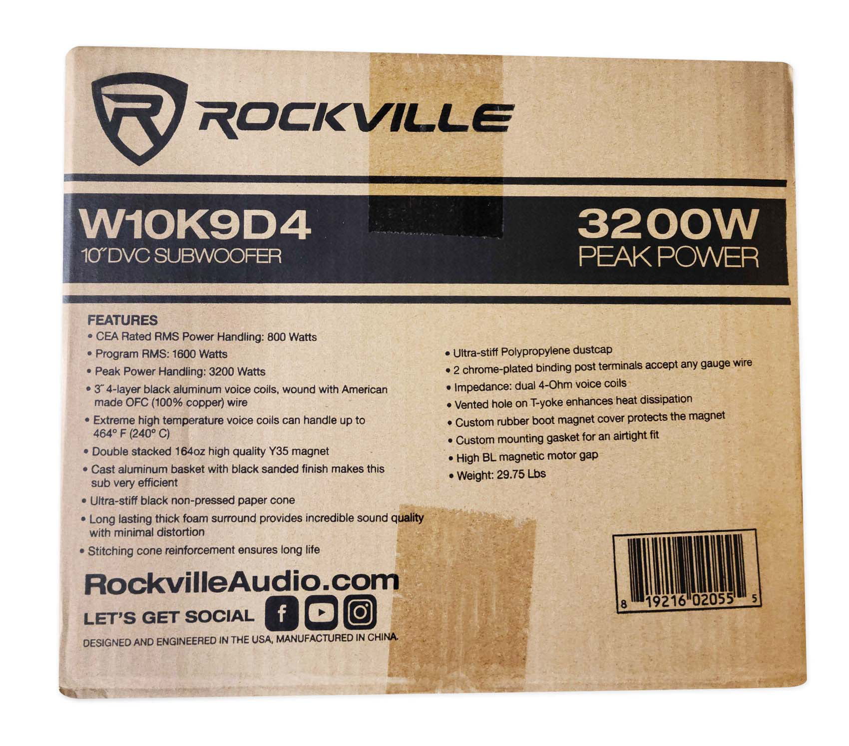 Rockville W10K9D4 V3 10